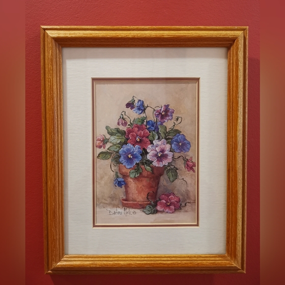 Floral Art Print in Wooden Frame - Picture 2 of 4